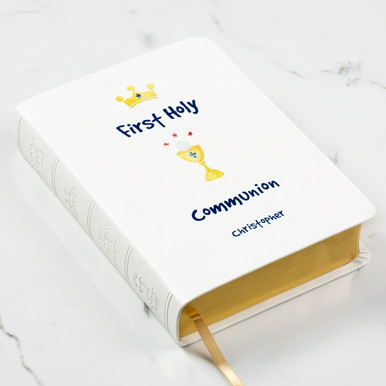 Image of Personalized First Communion Boy's Watercolor Bible