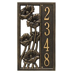 Image of Personalized Flowering Poppies Vertical Wall Plaque