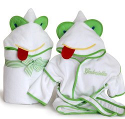 Image of Personalized Friendly Frog Ultimate Terry Baby Bath Gift Set
