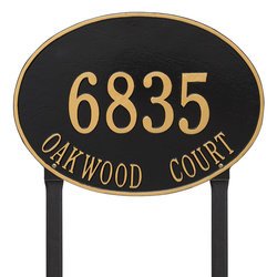 Image of Personalized Hawthorne Large Lawn Address Plaque - 2 Line
