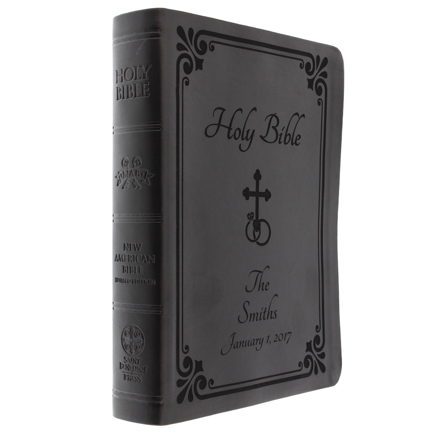 Image of Personalized Holy Matrimony Wedding Rings & Cross Bible
