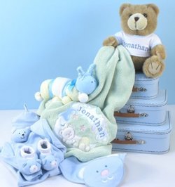 Image of Personalized "Home From The Hospital" Baby Gift Set (Boy)