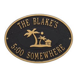 Image of Personalized Island Time Palm Plaque