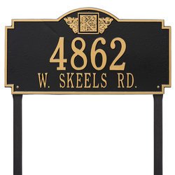 Image of Personalized Monogram Large Lawn Address Plaque - 2 Line