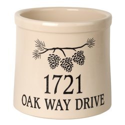 Image of Personalized Pine Bough 2 Gallon Stoneware Crock