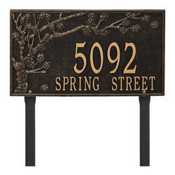 Image of Personalized Spring Blossom 2 Line Estate Lawn Plaque