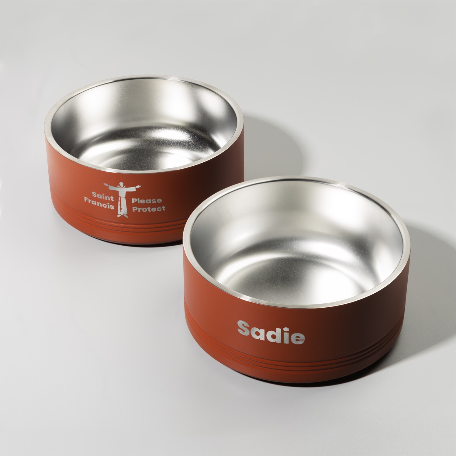 Image of Personalized St Francis Dog Bowls - Set of 2