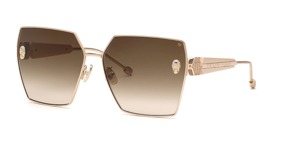 Image of Philipp Plein SPP122S 0F47 64 Złote Damskie Okulary Przeciwsłoneczne PL