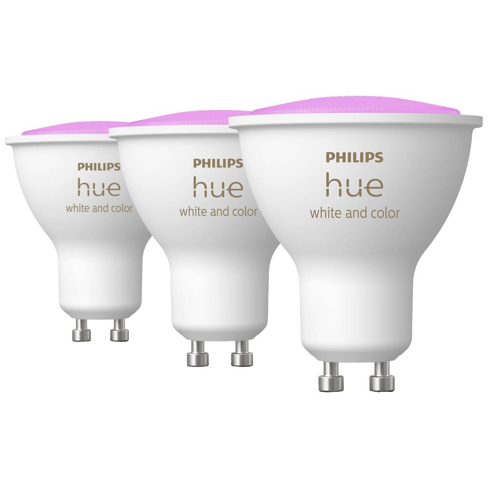 Image of Philips Lighting Hue LED light bulb 871951434276700 EEC: G (A - G) Hue White & Col Amb GU10 Dreierpack 3x350lm GU10