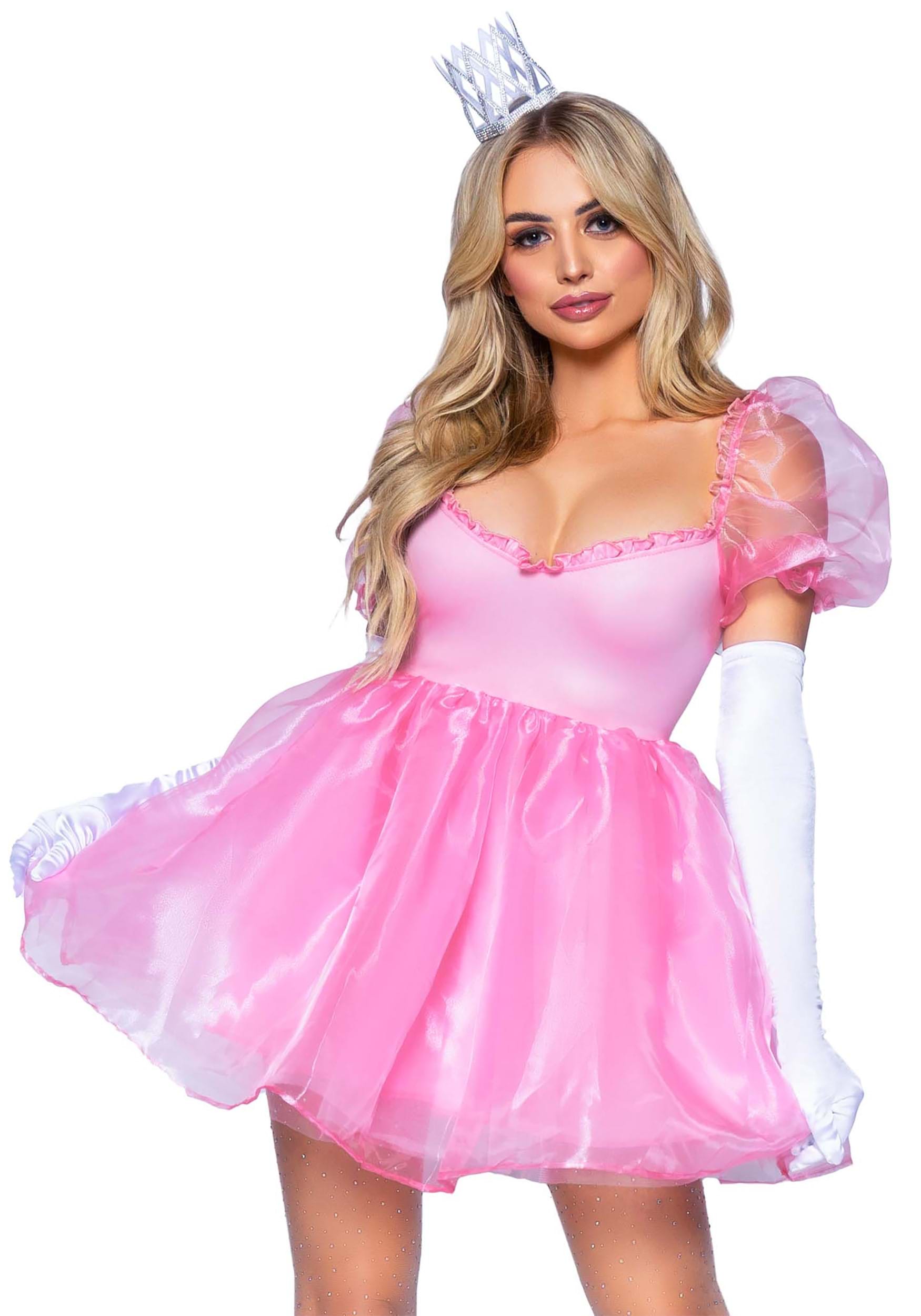 Image of Pink Irridescent Organza Babydoll Dress Costume ID LE87105PK-M