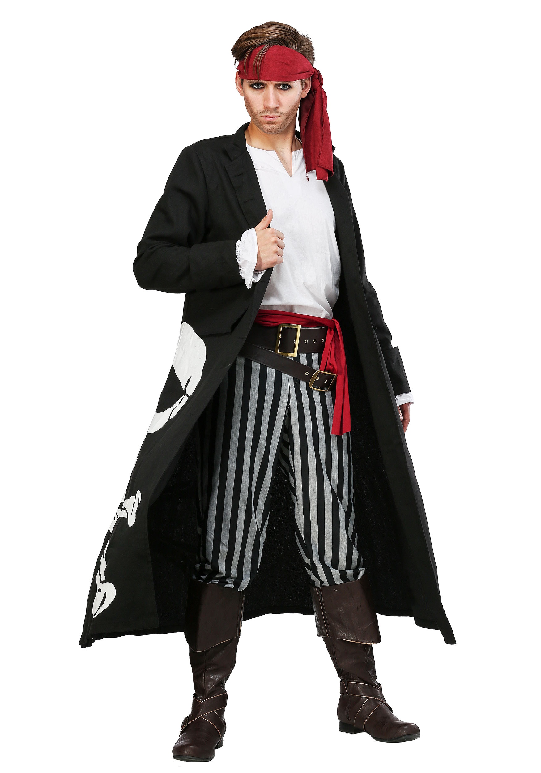 Image of Pirate Flag Captain Costume for Men ID FUN6278AD-M