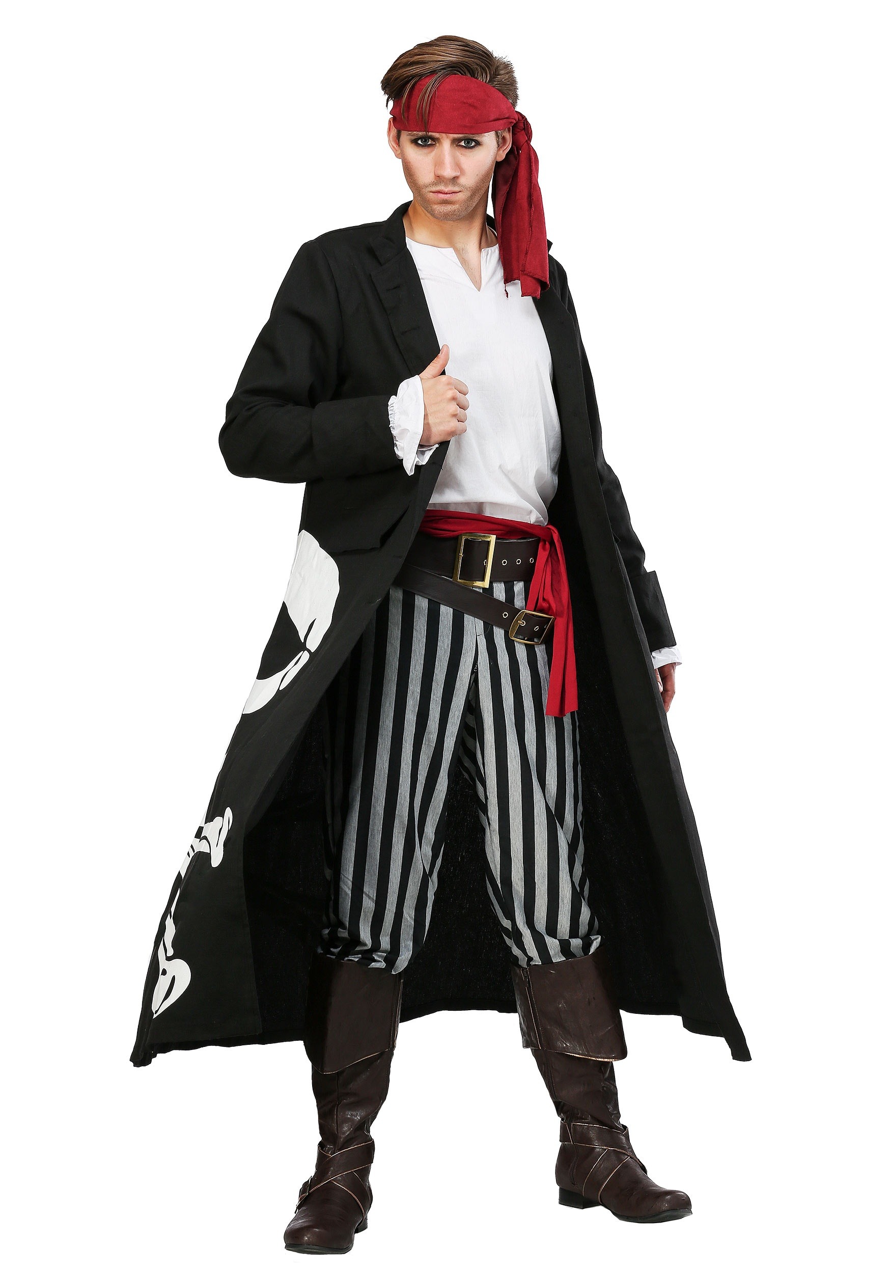 Image of Pirate Flag Captain Plus Size Costume for Men | Exclusive ID FUN6278PL-4X