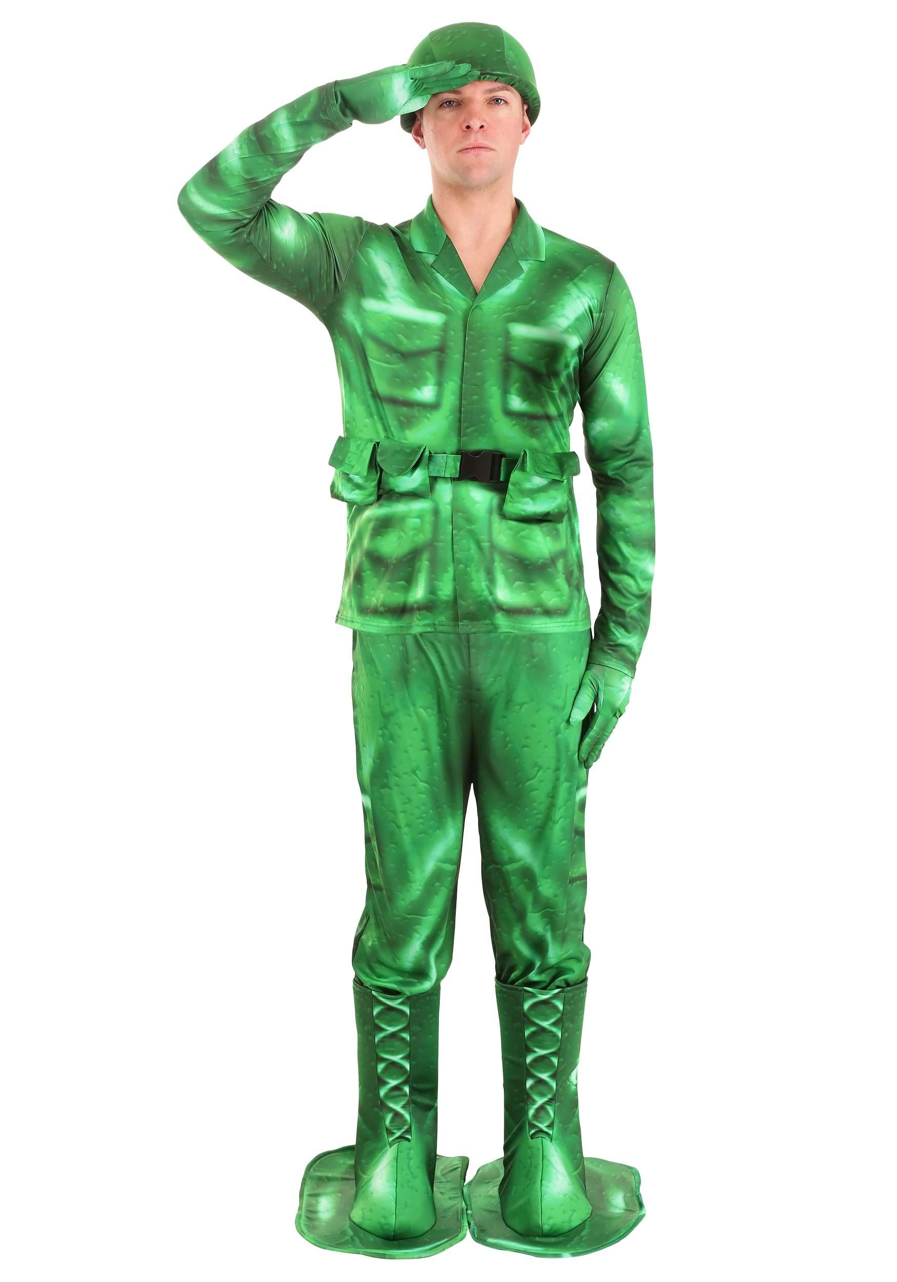 Image of Plastic Green Army Man Costume for Adults ID FUN7076AD-L