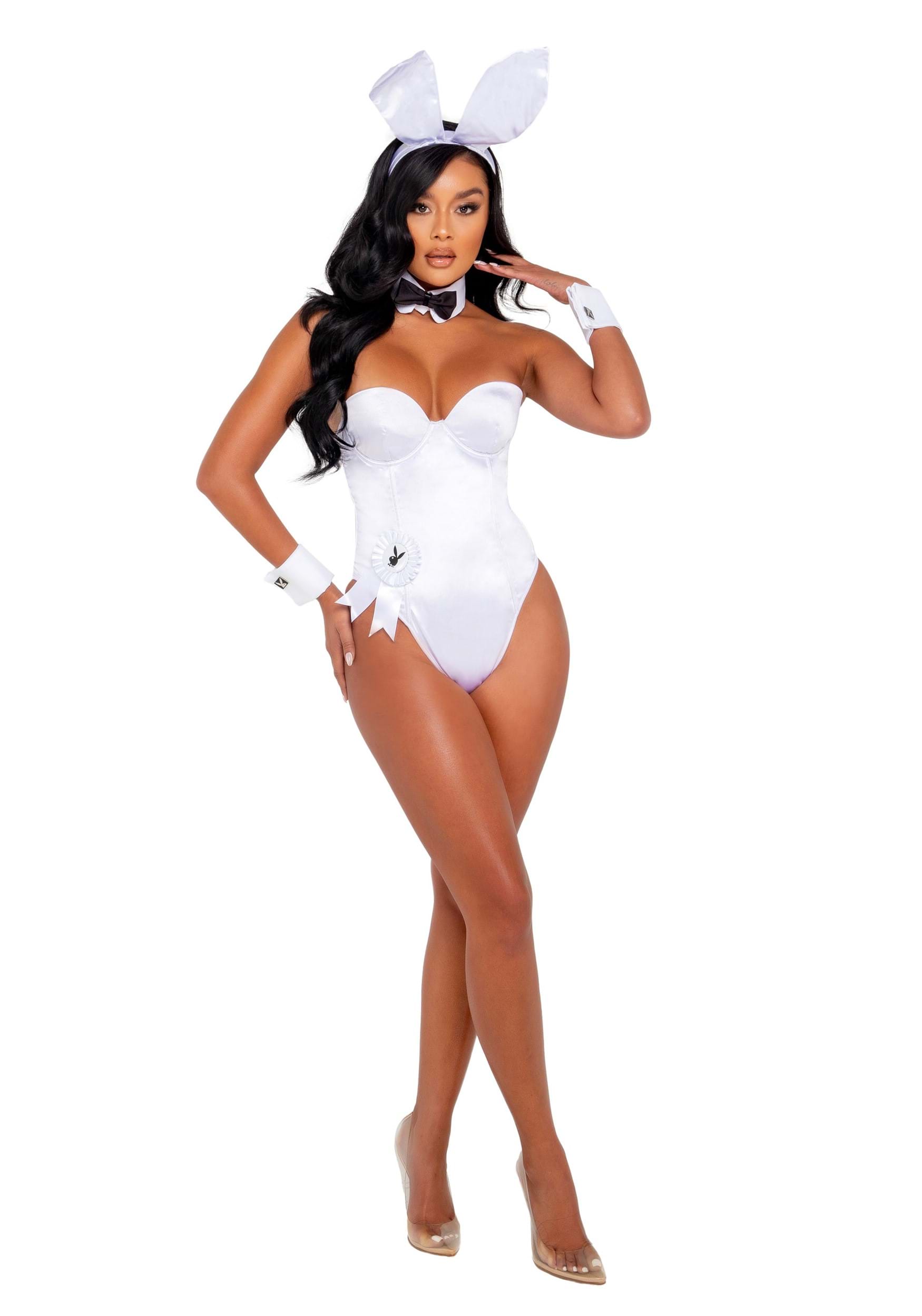 Image of Playboy Women's White Bunny Costume ID ROPB127WH-L