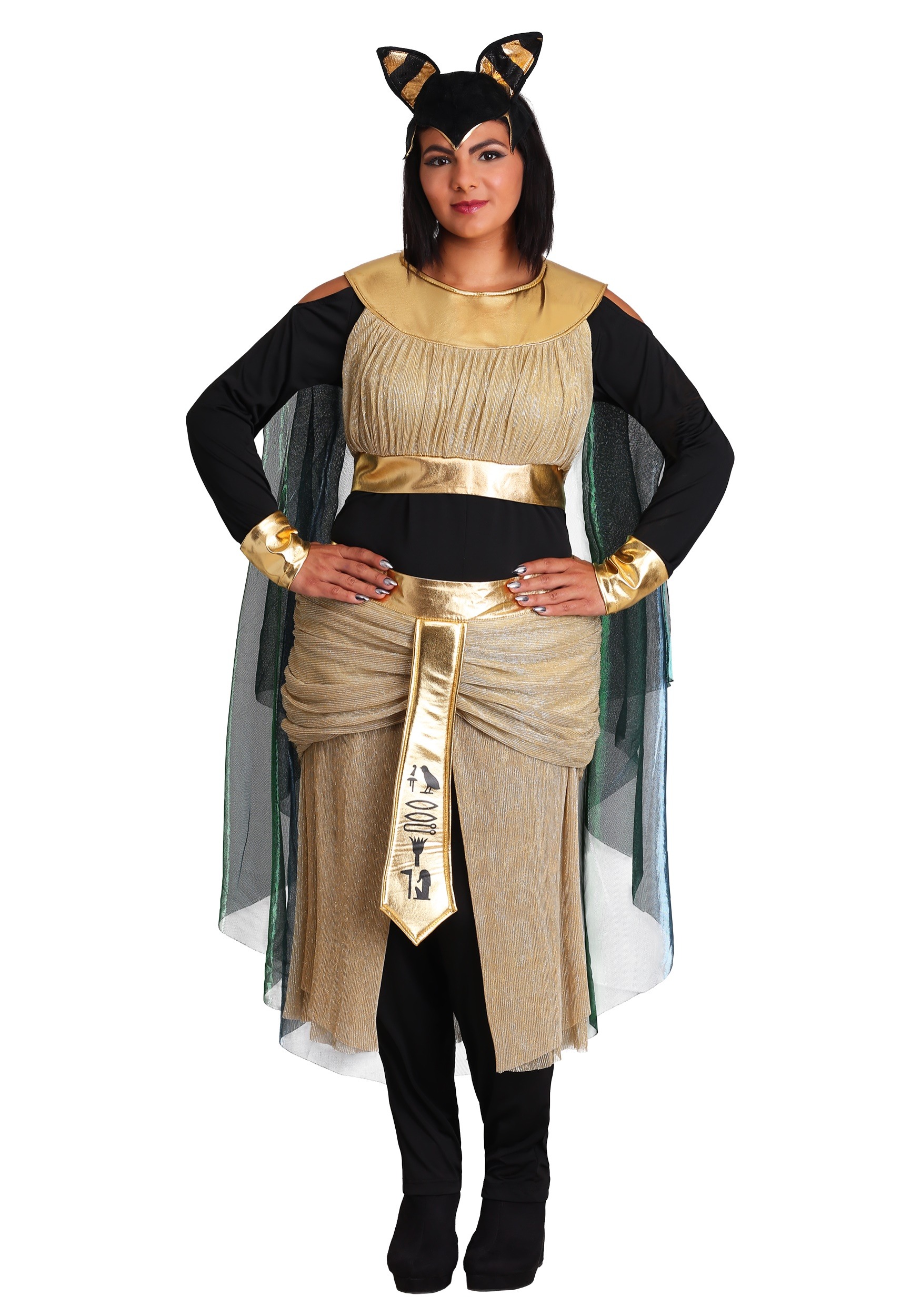 Image of Plus Size Bastet Goddess Women's Costume | Egyptian Costumes ID FUN6360PL-1X