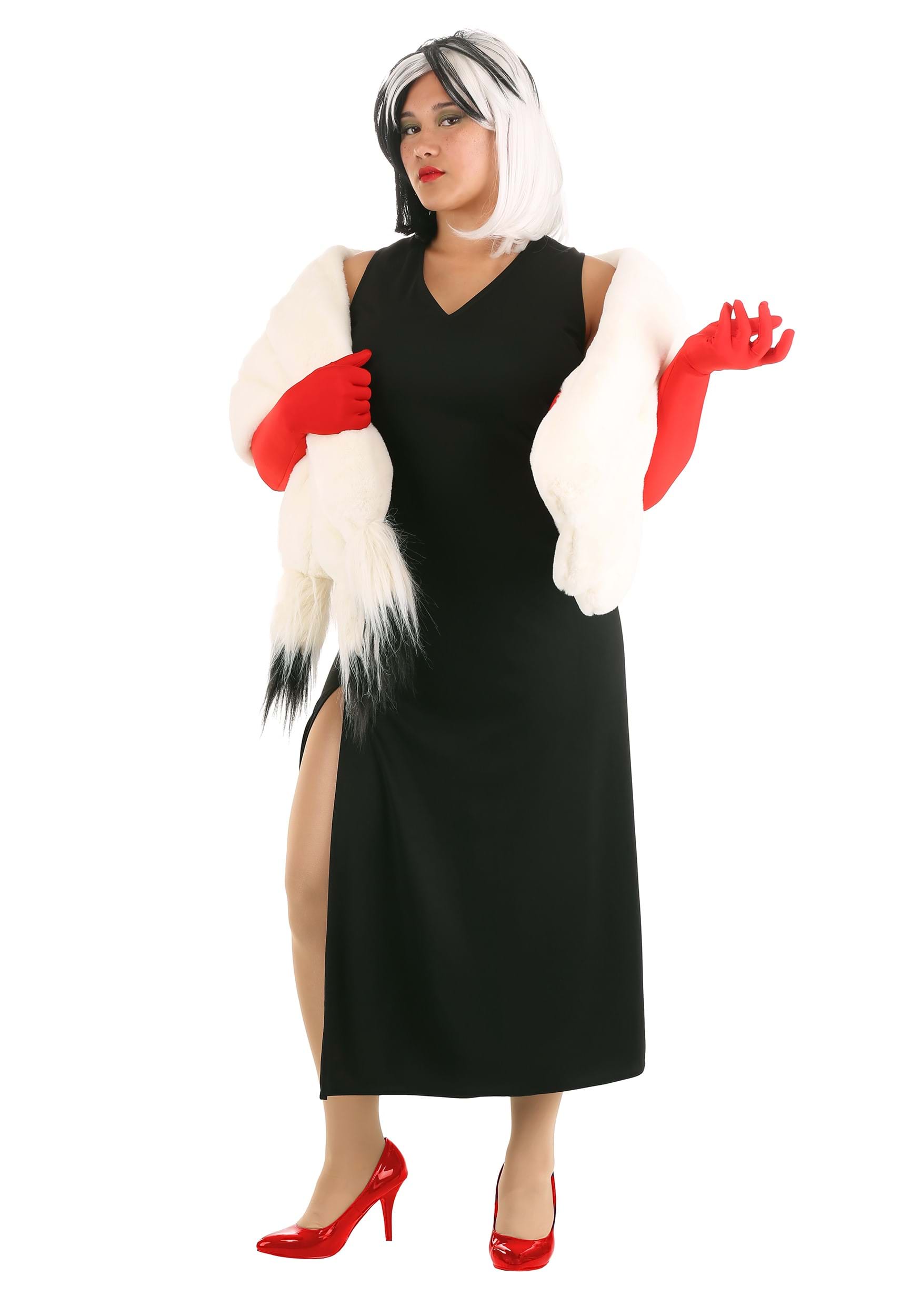 Image of Plus Size Cruella De Vil Stole Costume Women from Disney's 101 Dalmatians ID FUN2182PL-1X