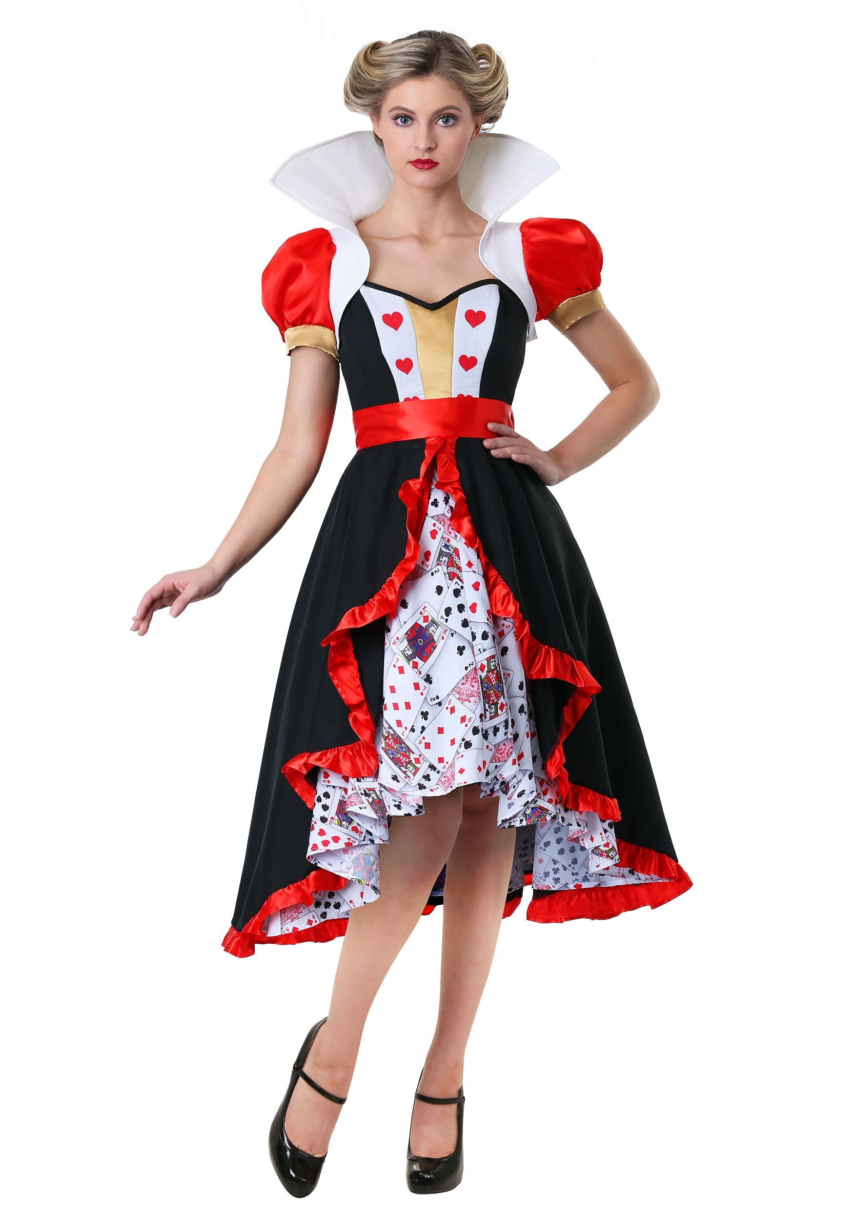 Image of Plus Size Flirty Queen of Hearts Women's Costume | Alice in Wonderland Costumes ID FUN3737PL-4X
