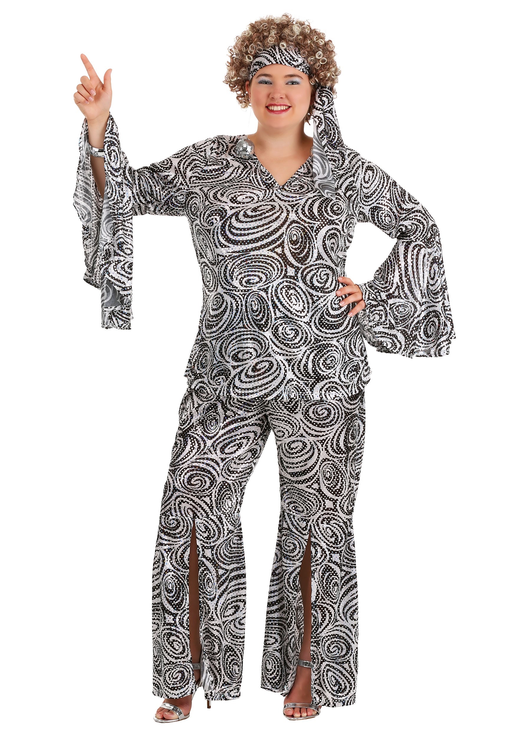 Image of Plus Size Foxy Disco Lady Costume ID CA01113PLUS-2X