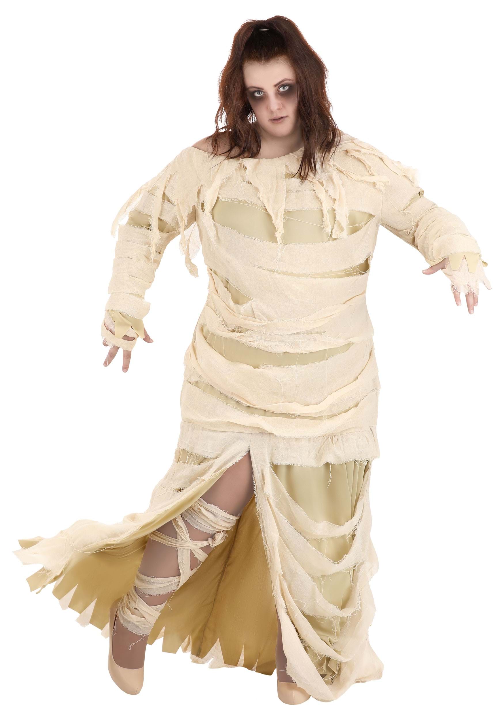 Image of Plus Size Full Length Mummy Women's Costume ID FUN1211PL-1X