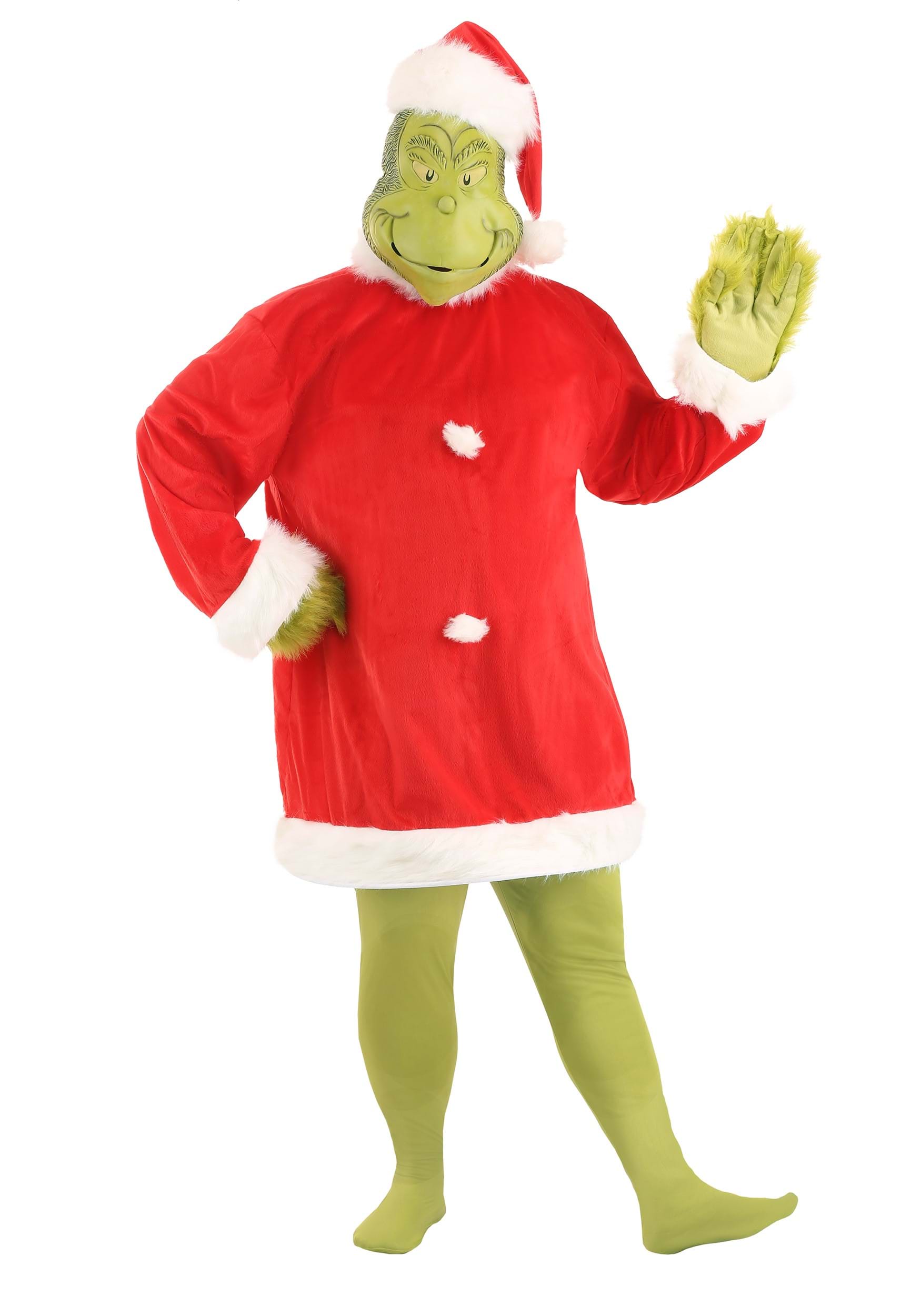 Image of Plus Size Grinch Costume for Adults | Christmas Costume ID EL400638AD-2X
