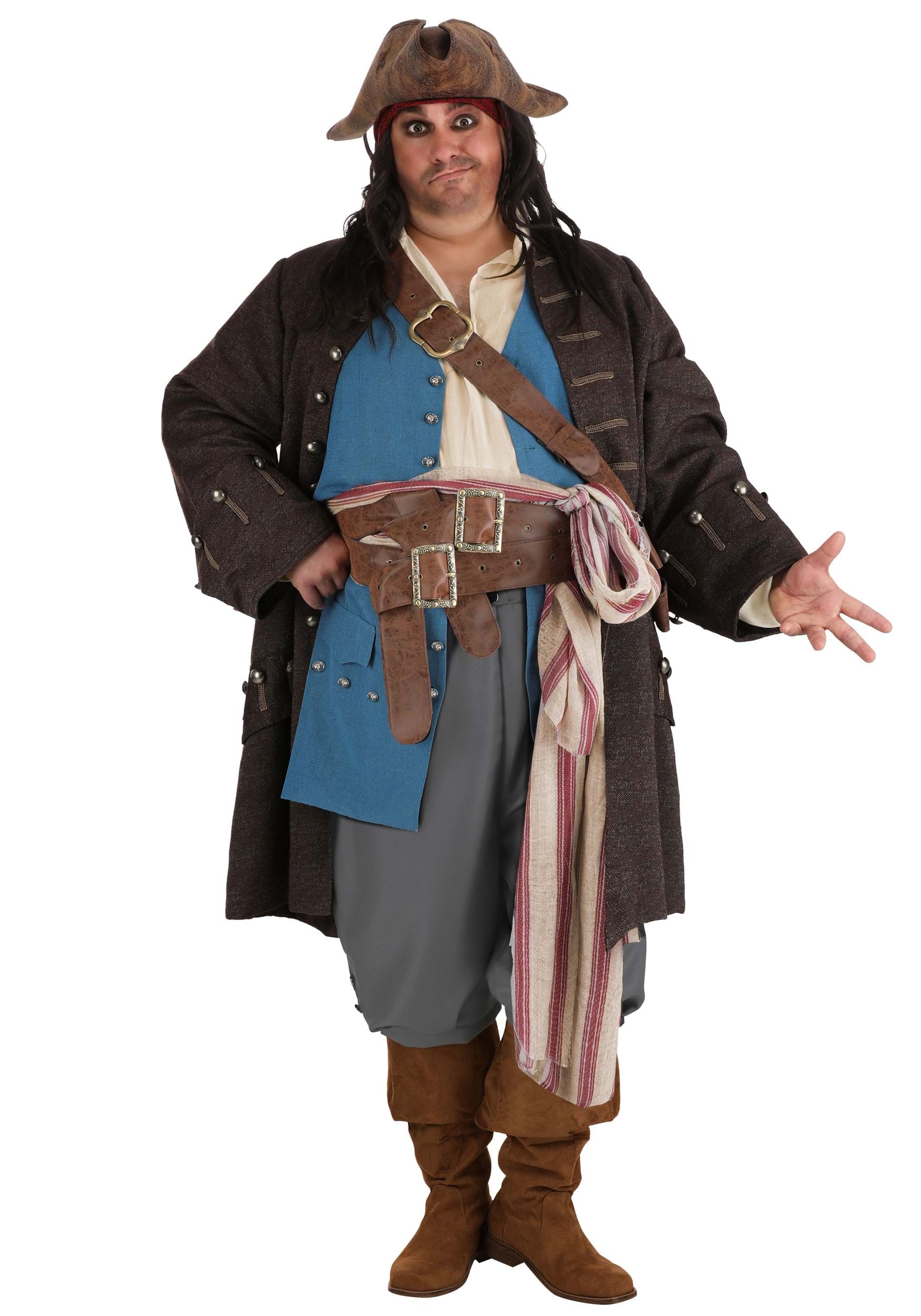 Image of Plus Size Men's Authentic Captain Jack Sparrow Costume ID FUN1755PL-3X