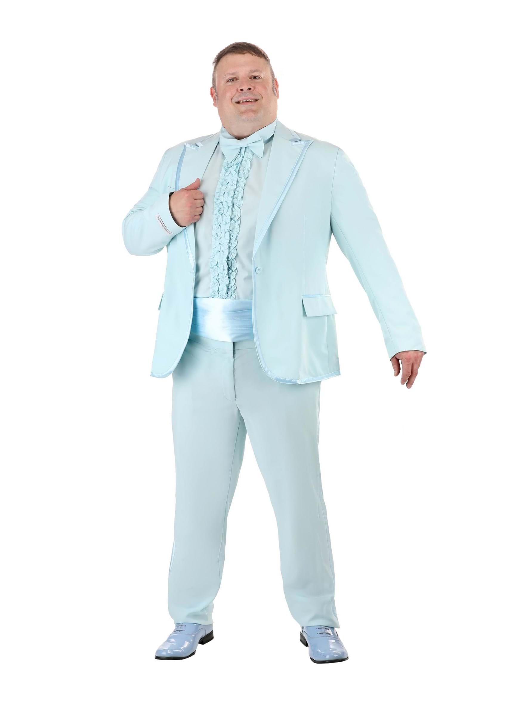 Image of Plus Size Men's Powder Blue Tuxedo Costume | Plus Size Costumes ID FUN0217PL-2X