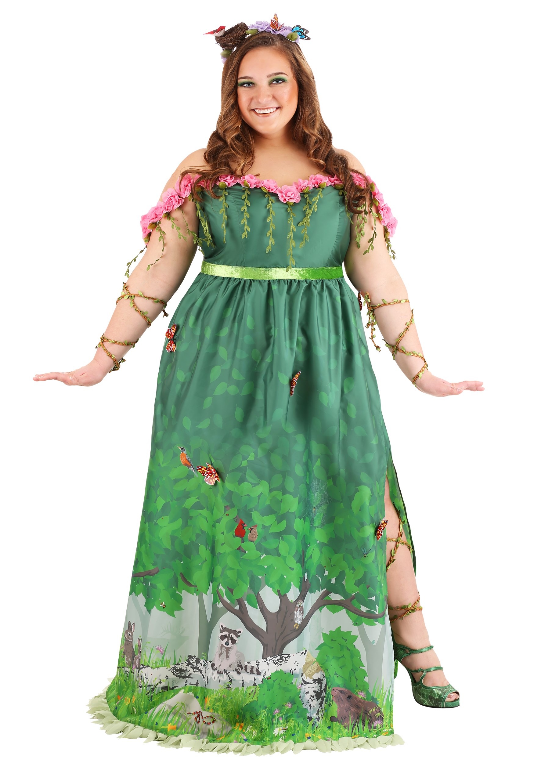 Image of Plus Size Mother Nature Costume for Women ID FUN1025PL-3X