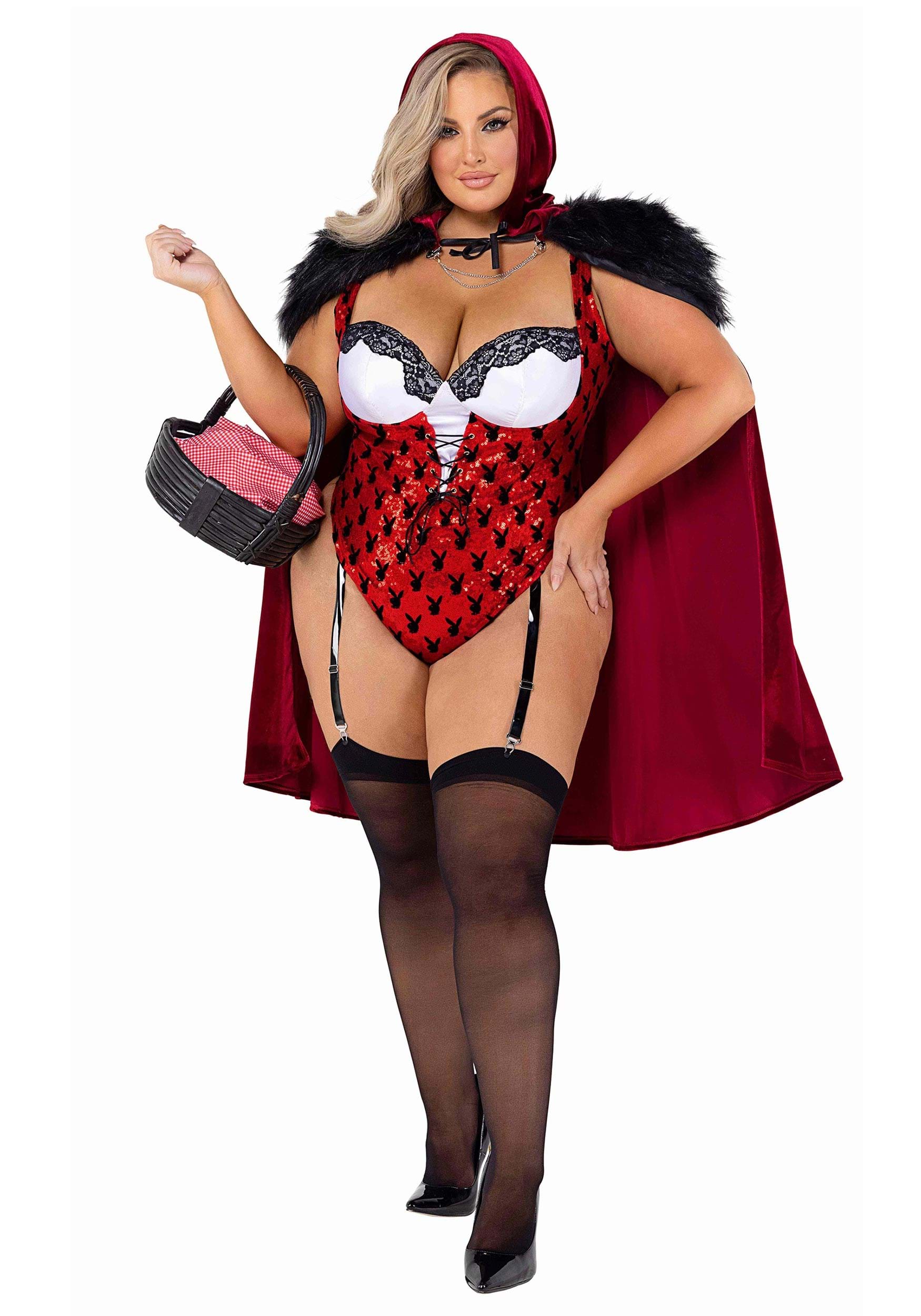 Image of Plus Size Playboy Red Riding Hood Women's Costume ID ROPB117X-2X