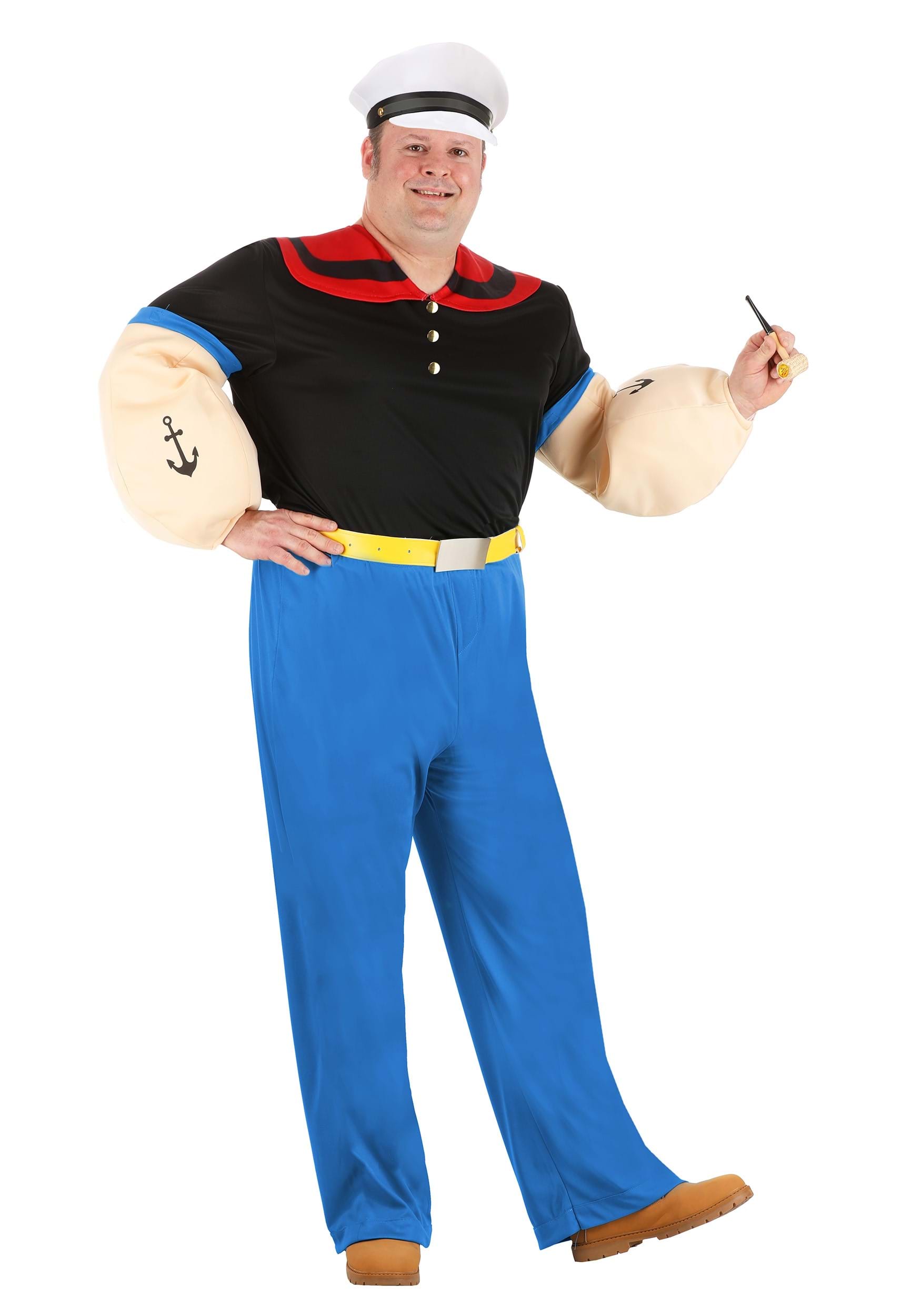 Image of Plus Size Popeye Men's Costume | Exclusive Costumes ID FUN5255PL-3X