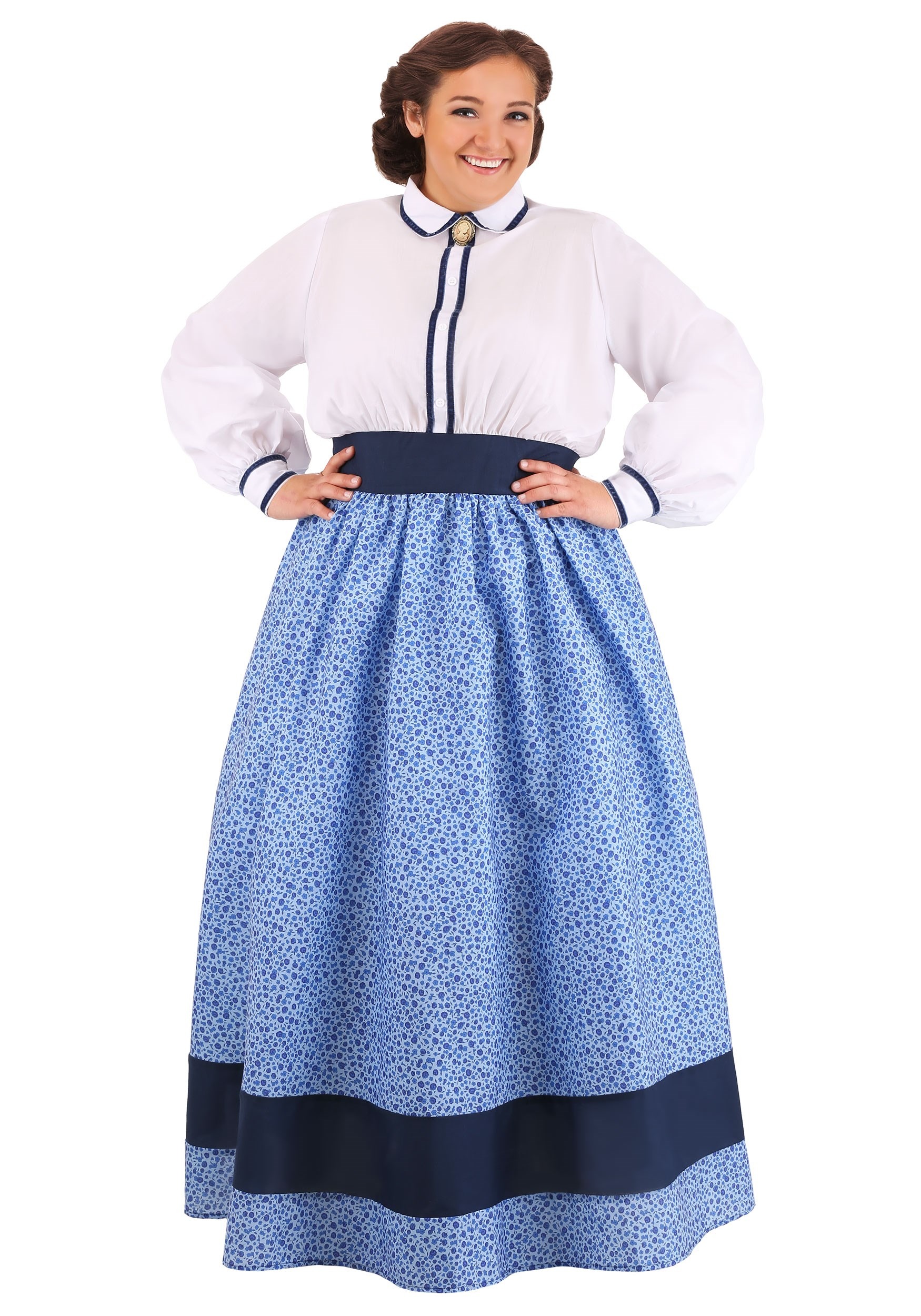 Image of Plus Size Prairie Dress Costume for Women ID FUN0968PL-1X