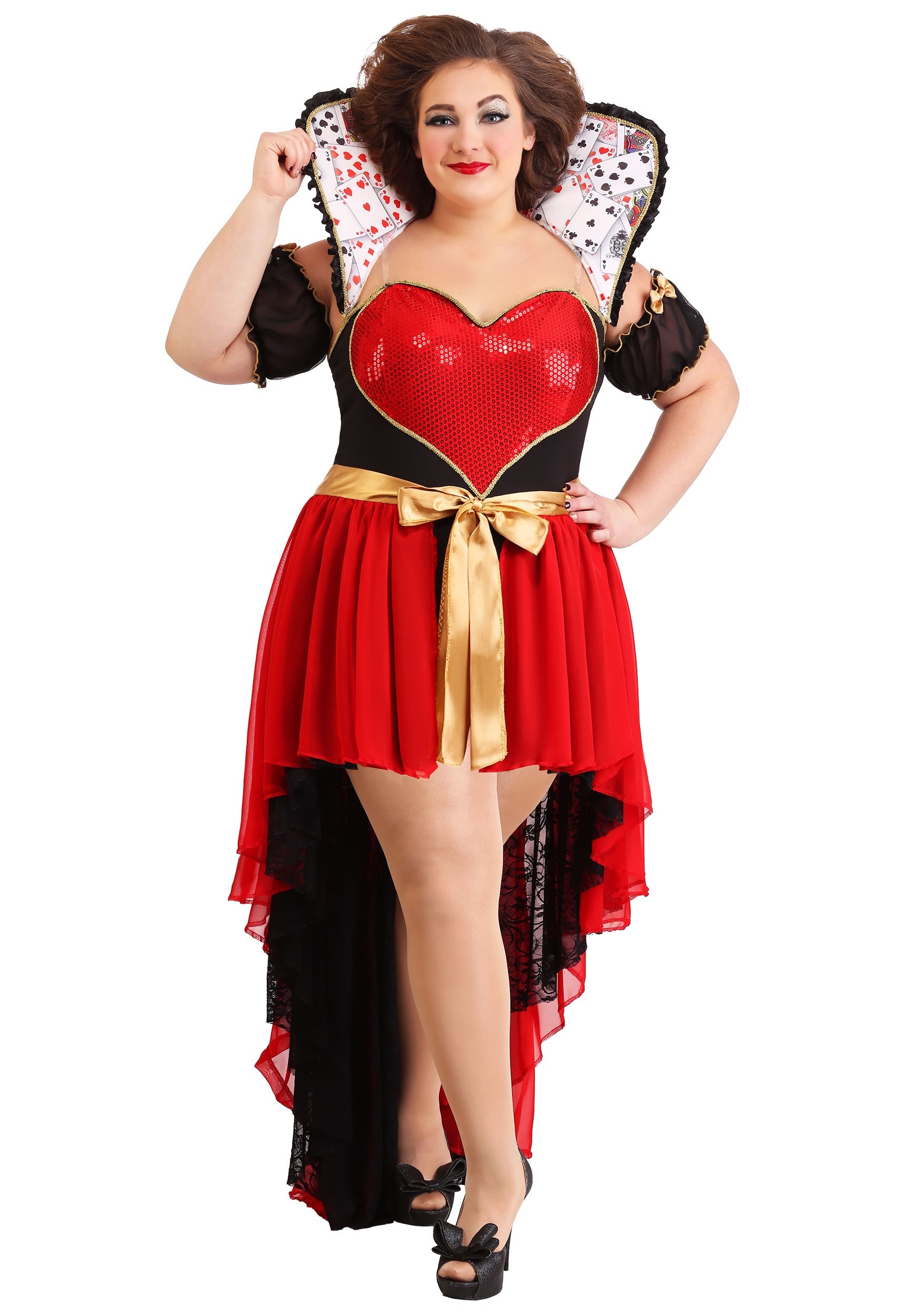 Image of Plus Size Sparkling Queen of Hearts Women's Costume ID FUN0412PL-3X
