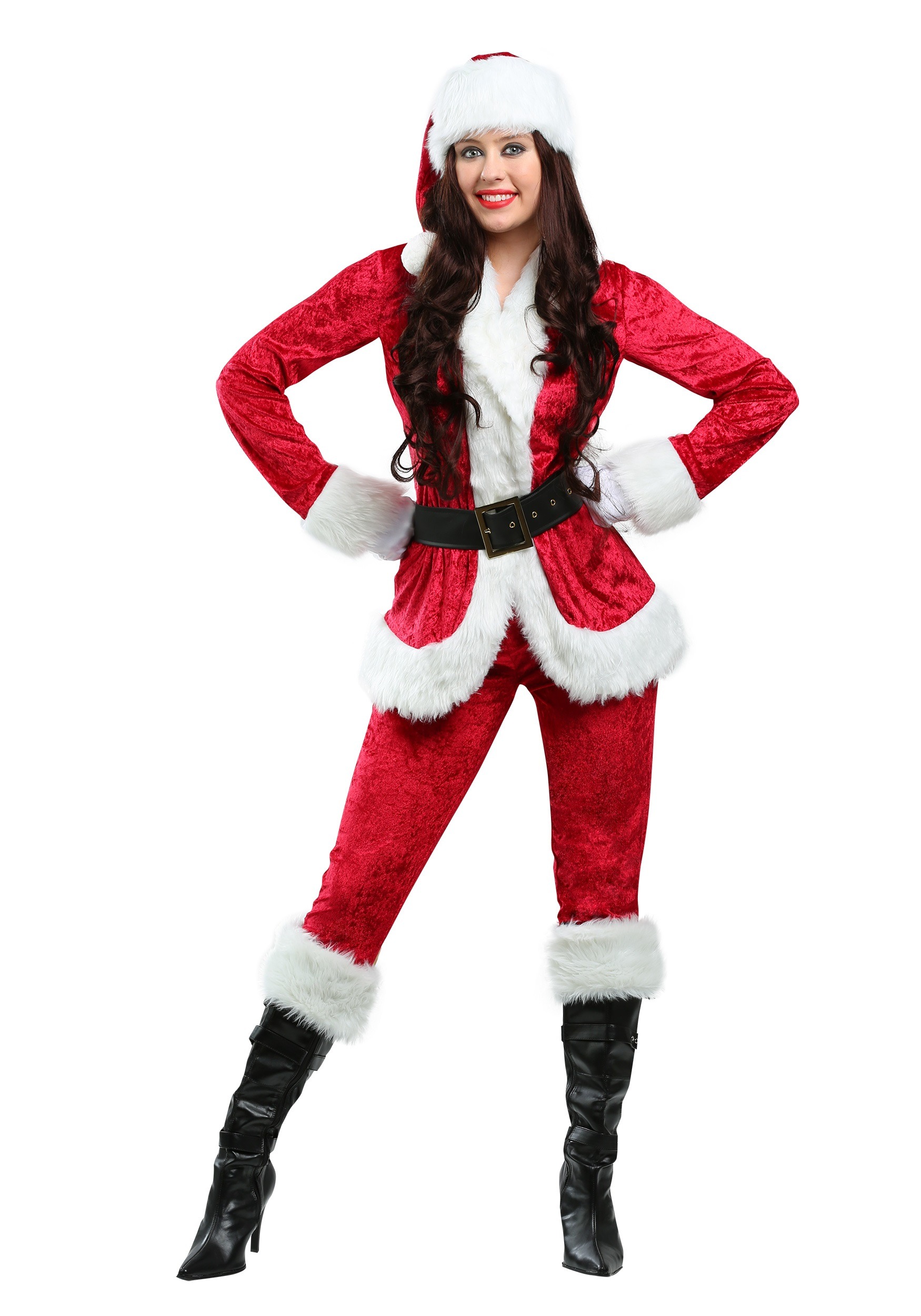 Image of Plus Size Sweet Santa Costume for Women ID FUN2699PL-1X