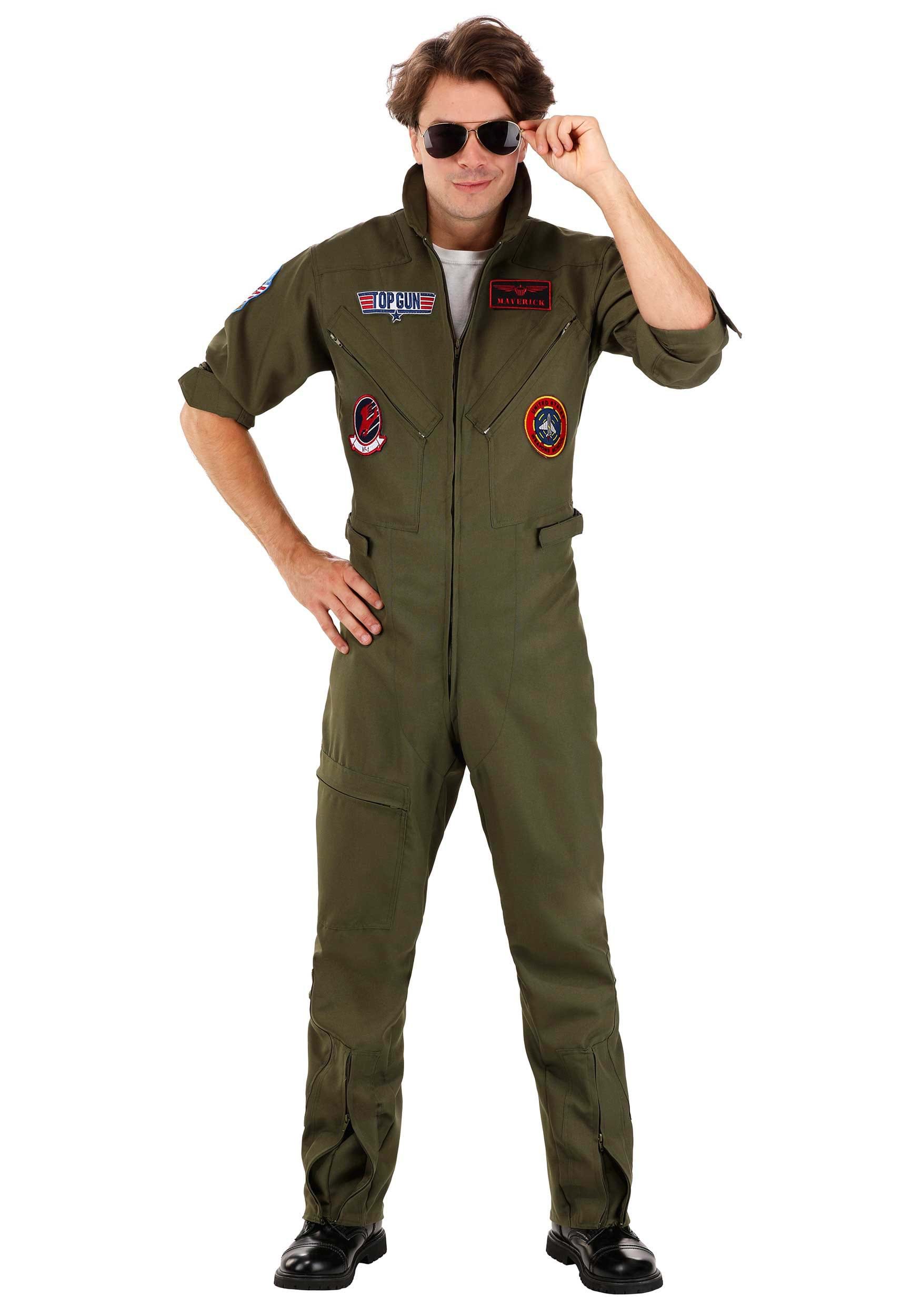 Image of Plus Size Top Gun Costume Flight Suit | Movie Costumes ID FUN93218PL-2X