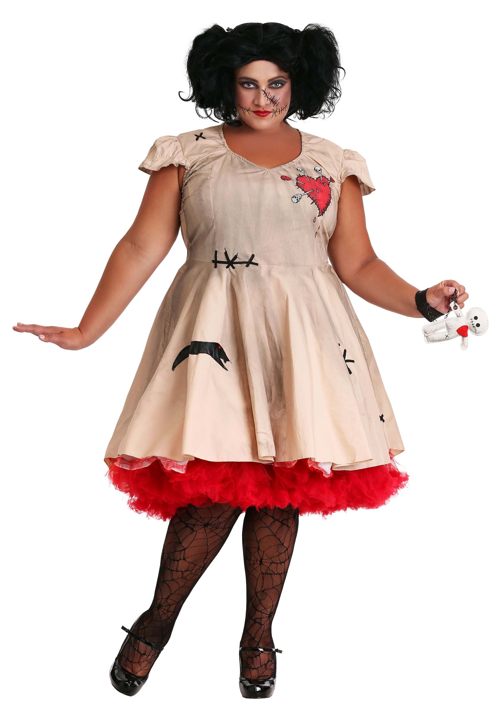 Image of Plus Size Voodoo Doll Costume for Women | Scary Costumes ID SG90106X1-3X