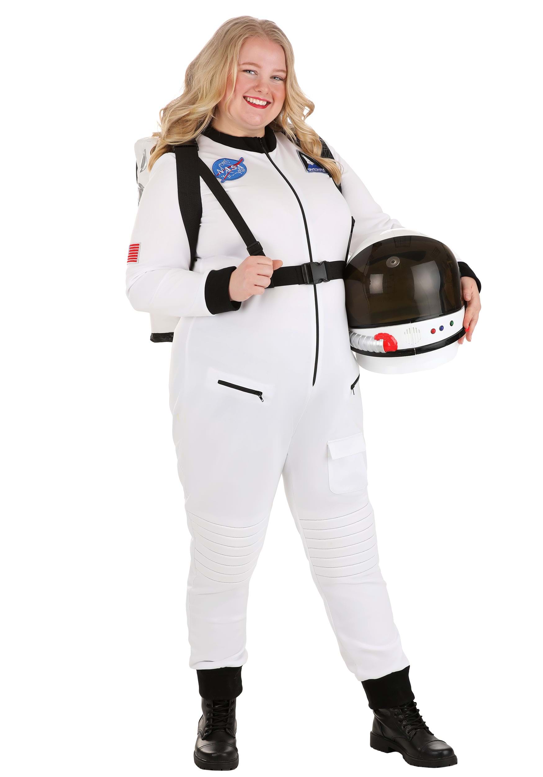 Image of Plus Size White Astronaut Costume | Plus Size Halloween Costumes ID FUN6168PL-1X