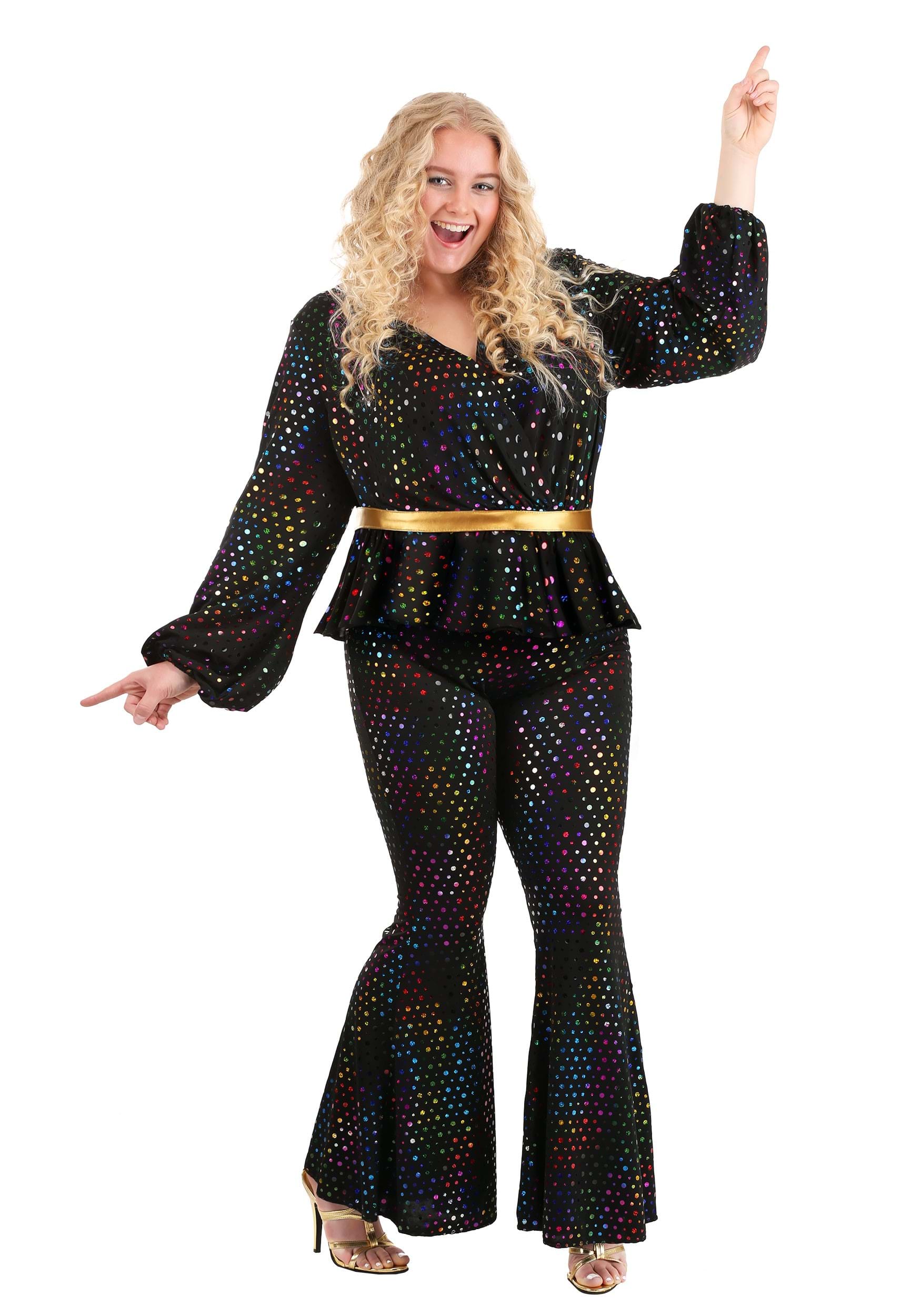 Image of Plus Size Women's Disco Queen Costume ID FUN1404PL-3X