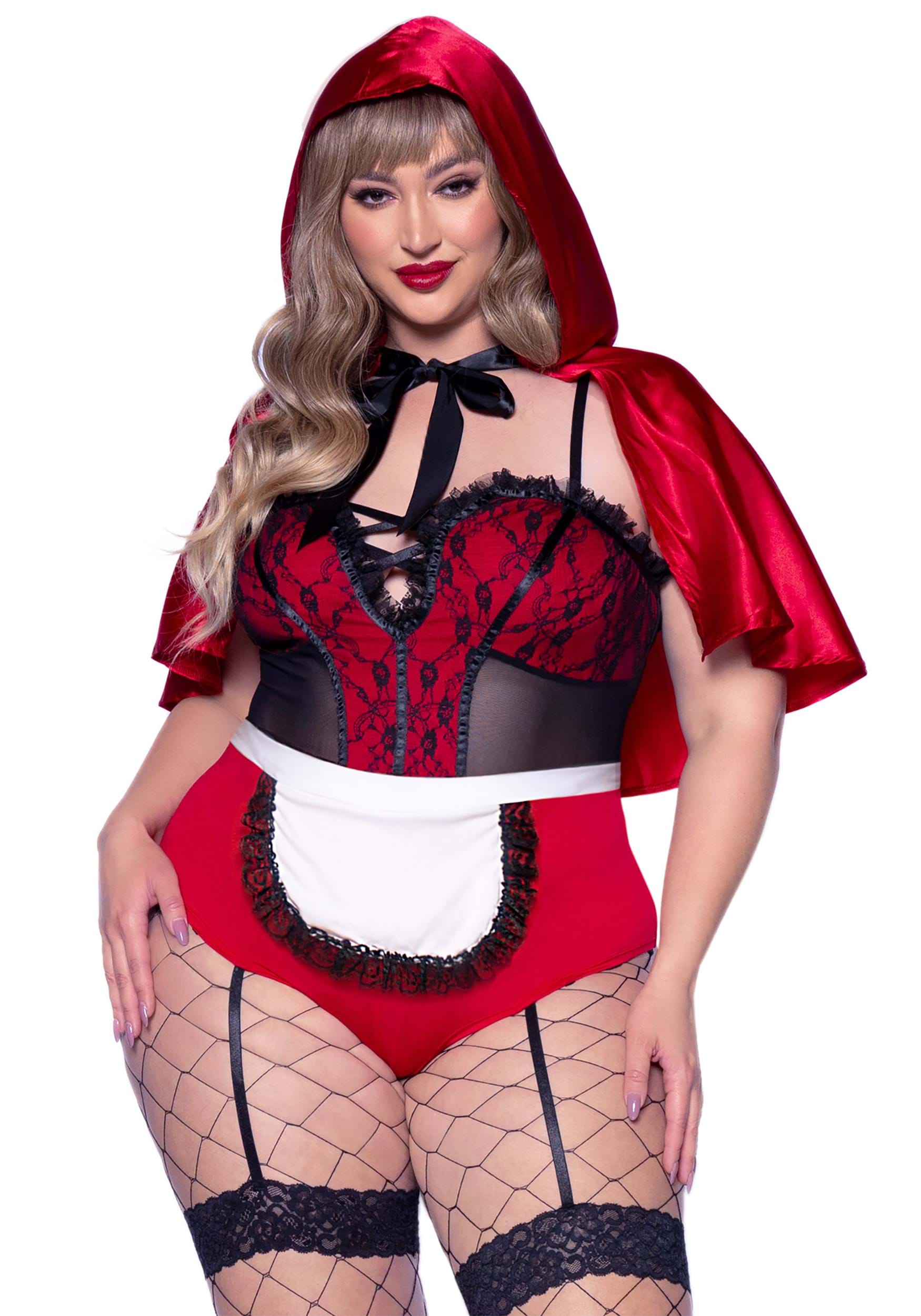 Image of Plus Size Women's Naughty Miss Red Costume ID LE86975X-1X/2X