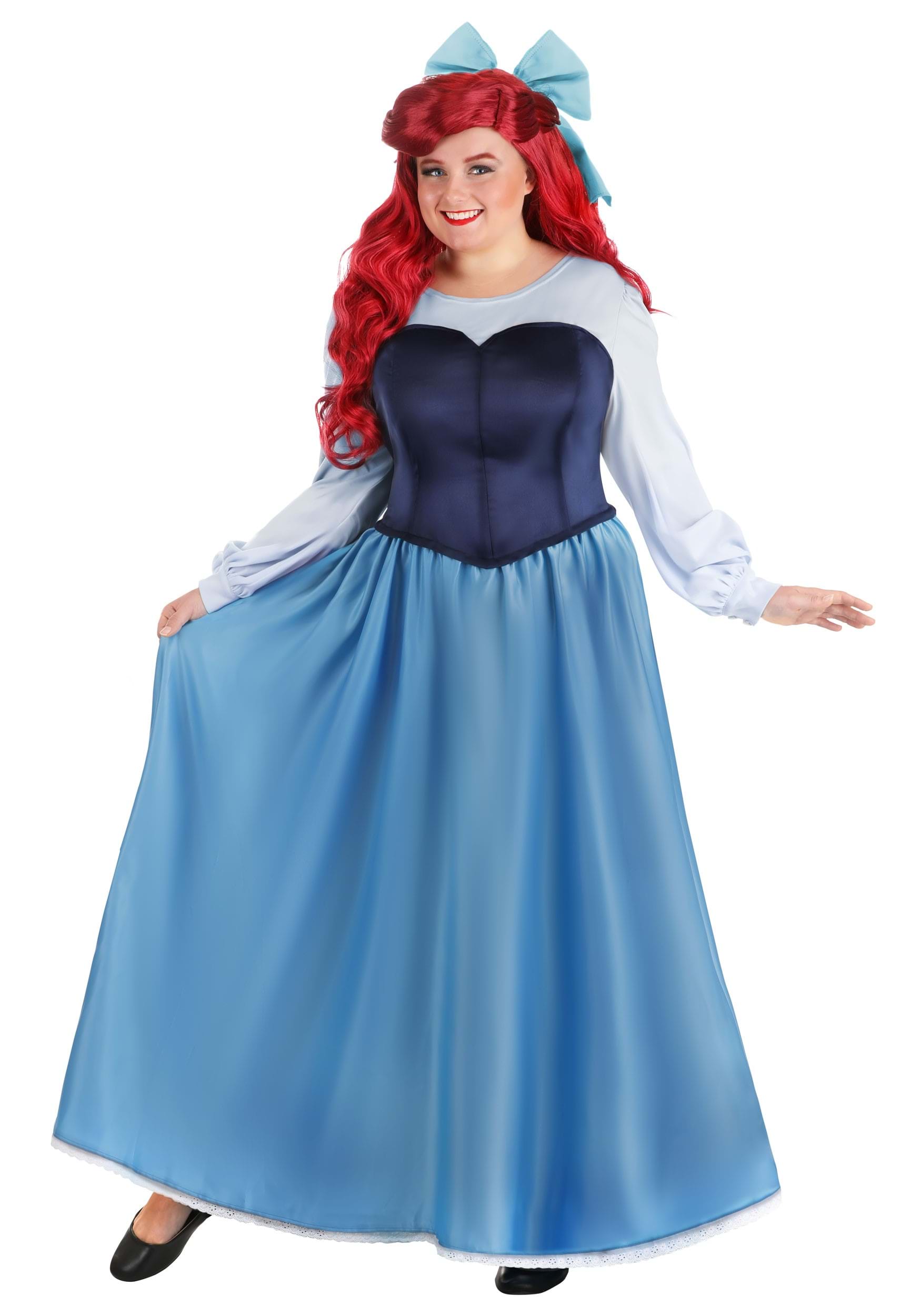 Image of Plus Size Women's The Little Mermaid Ariel Blue Dress Costume ID FUN3195PL-1X