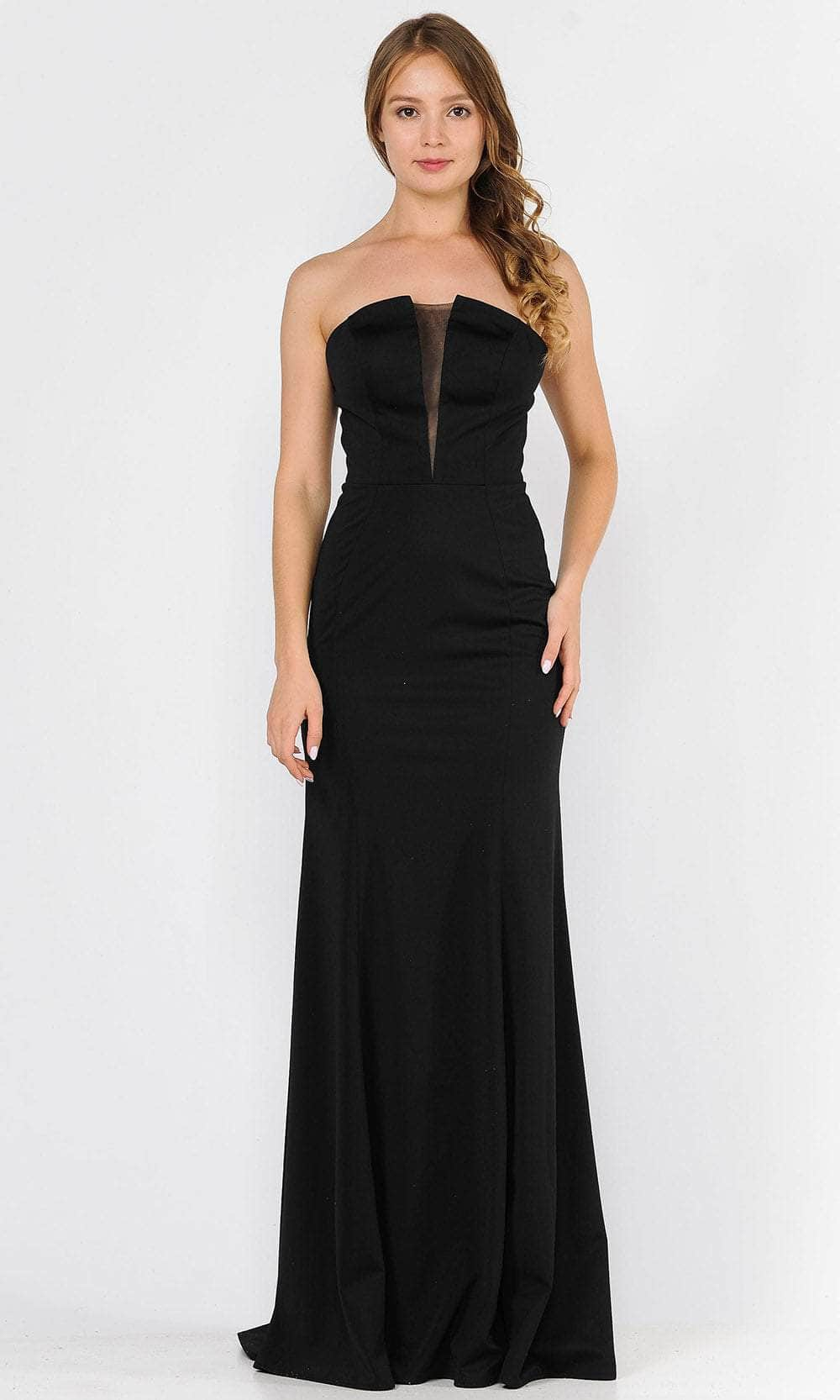 Image of Poly USA 8488 - Strapless V-Neck Formal Dress