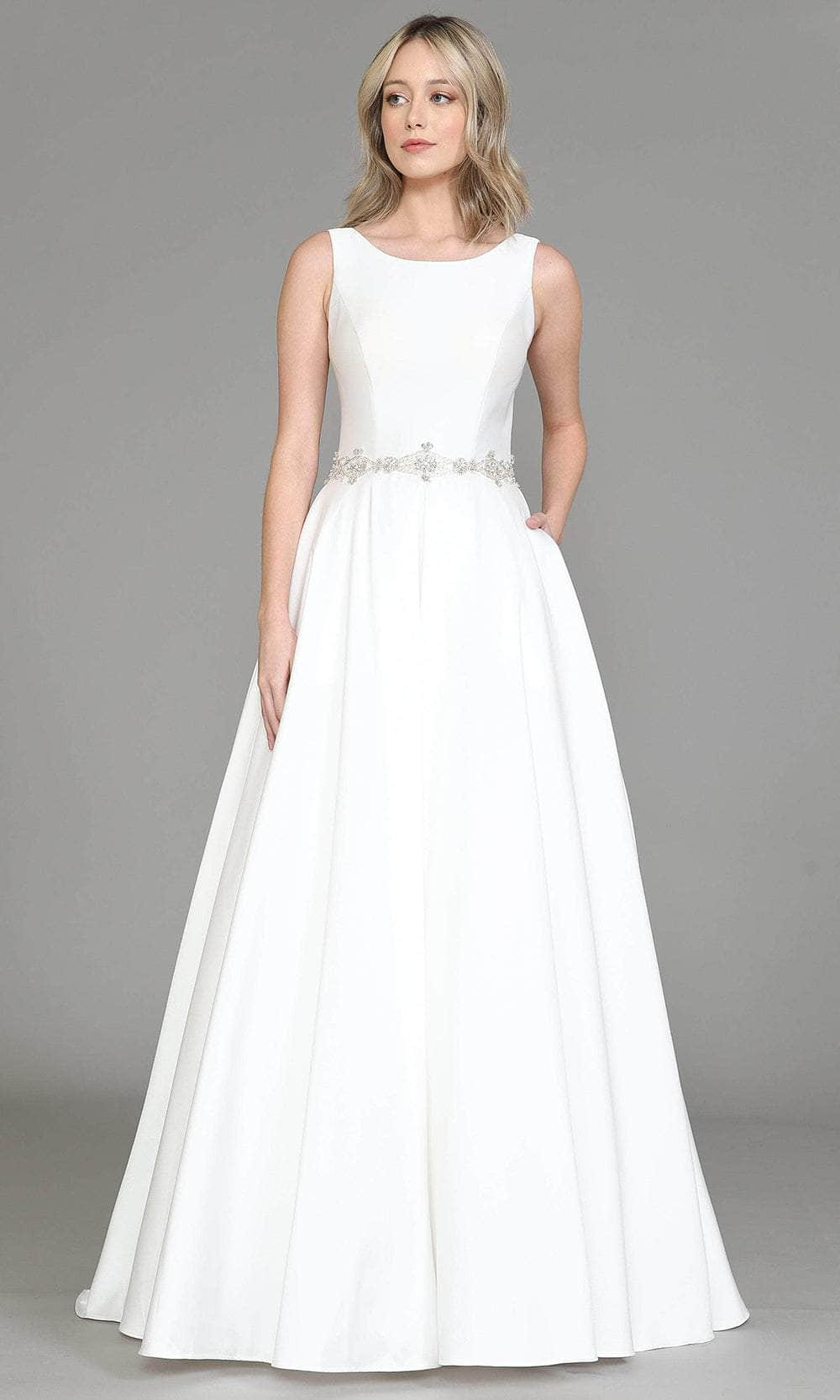 Image of Poly USA 8518 - Scoop Neck A-Line Bridal Gown