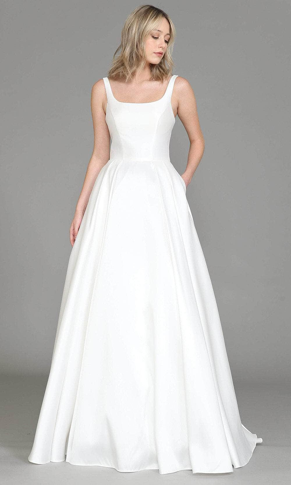 Image of Poly USA 8528 - Square Neckline A-Line Bridal Gown