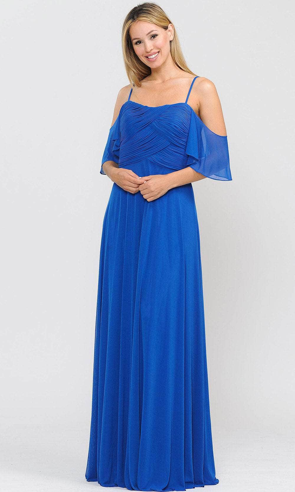 Image of Poly USA 8552 - Flutter Sleeves Flowy Formal Dress