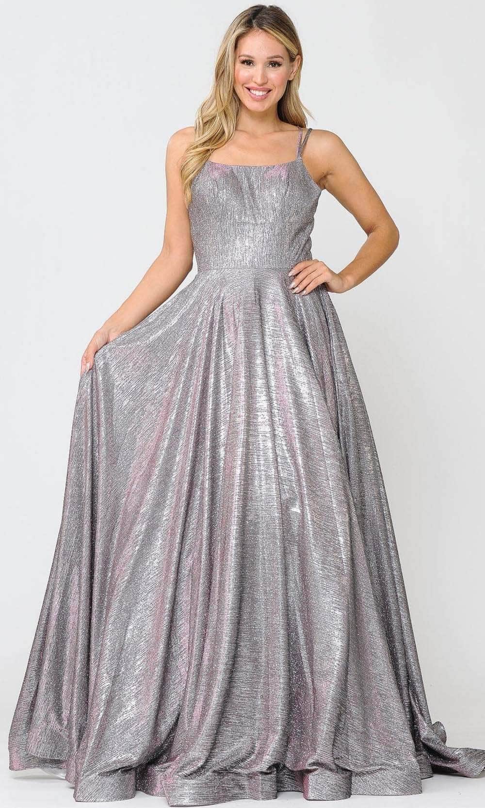 Image of Poly USA 8716 - Strappy Back Glitter A-Line Prom Dress