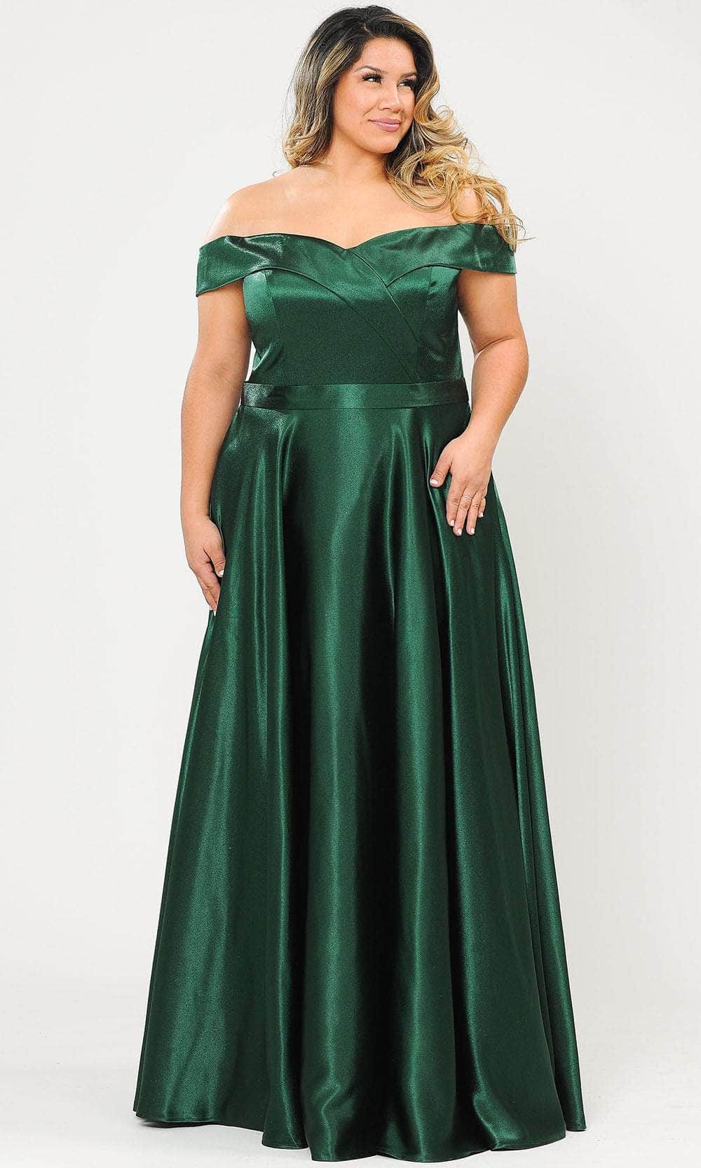 Image of Poly USA W1058 - Off-shoulder Semi-sweetheart Evening Gown