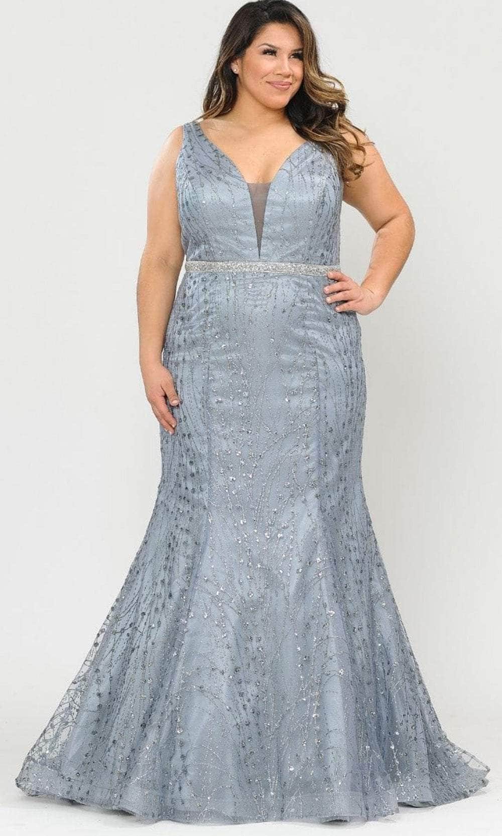 Image of Poly USA W1092 - Glitter Mermaid Evening Gown