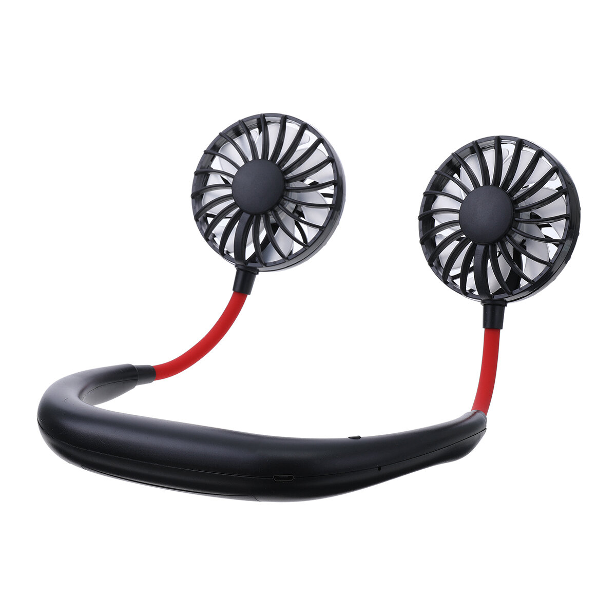 Image of Portable Mini Fan Neckband Lazy Neck Hanging Style Cooling Air USB Rechargeable