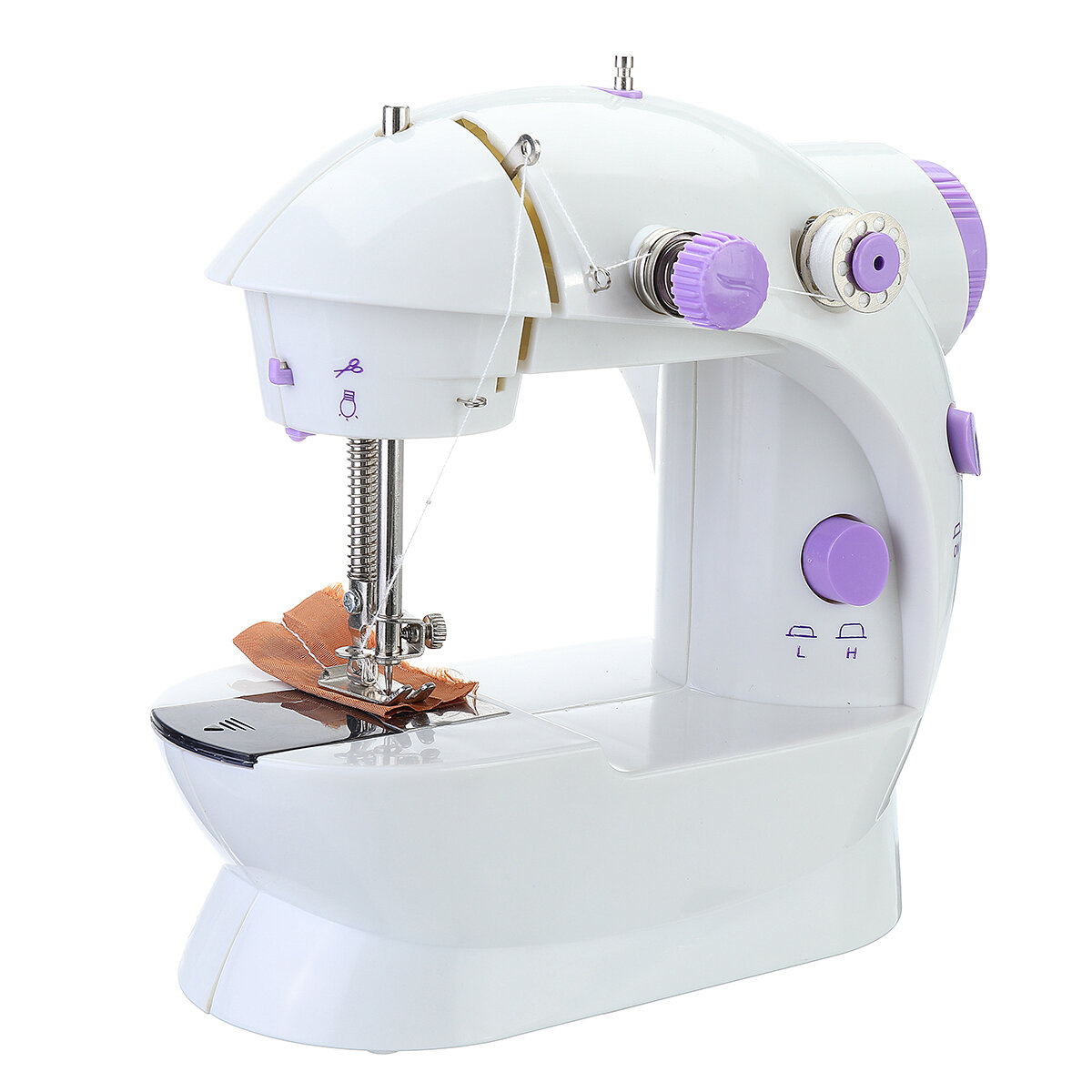 Image of Portable Sewing Machine Mini With Lamp Thread Cutter Extension Table Electric Sewing Machines DIY Embroidery Machine