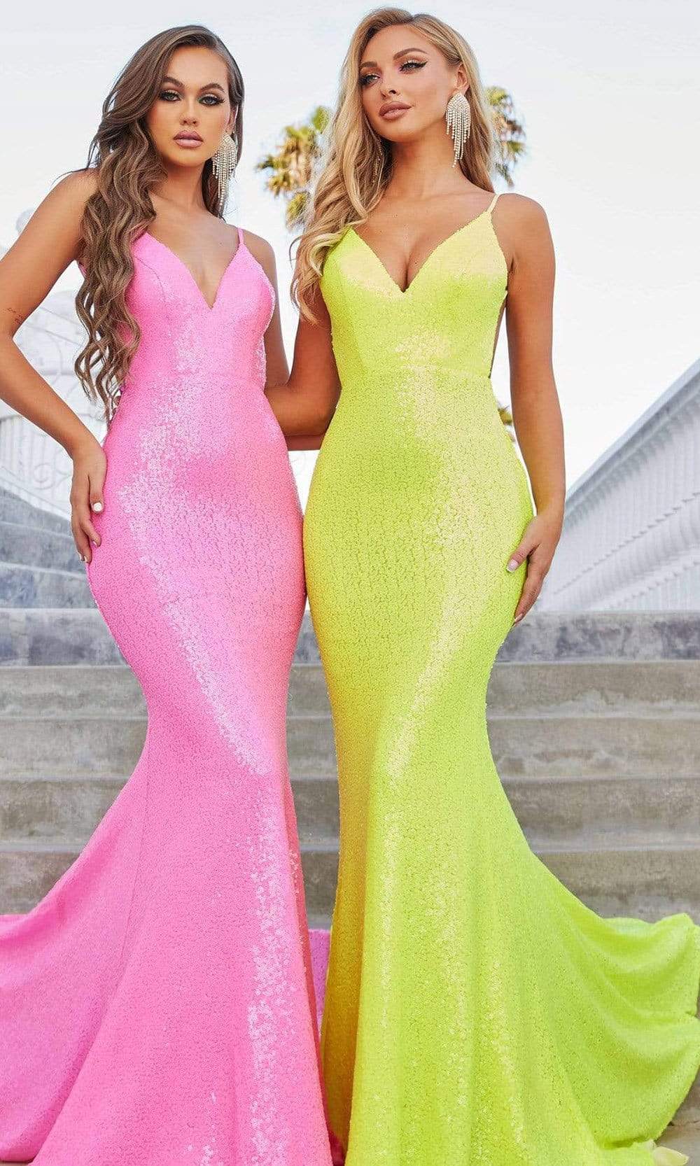 Image of Portia and Scarlett - PS21287 V-Neck Open Back Paillette Sequin Gown