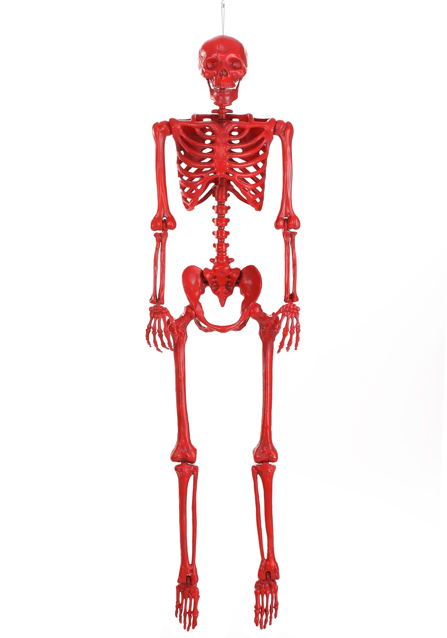 Image of Poseable Crazy Bones Skeleton in Red Halloween Prop ID FUN6582-ST