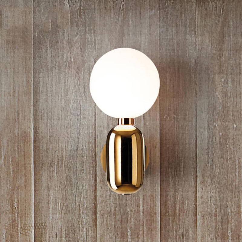 Image of Postmodern Minimalist Bathroom Wall Lamps Nordic Style Living Room Bedroom led Wall Light Personality Creative Glass Ball Bedside Lamp